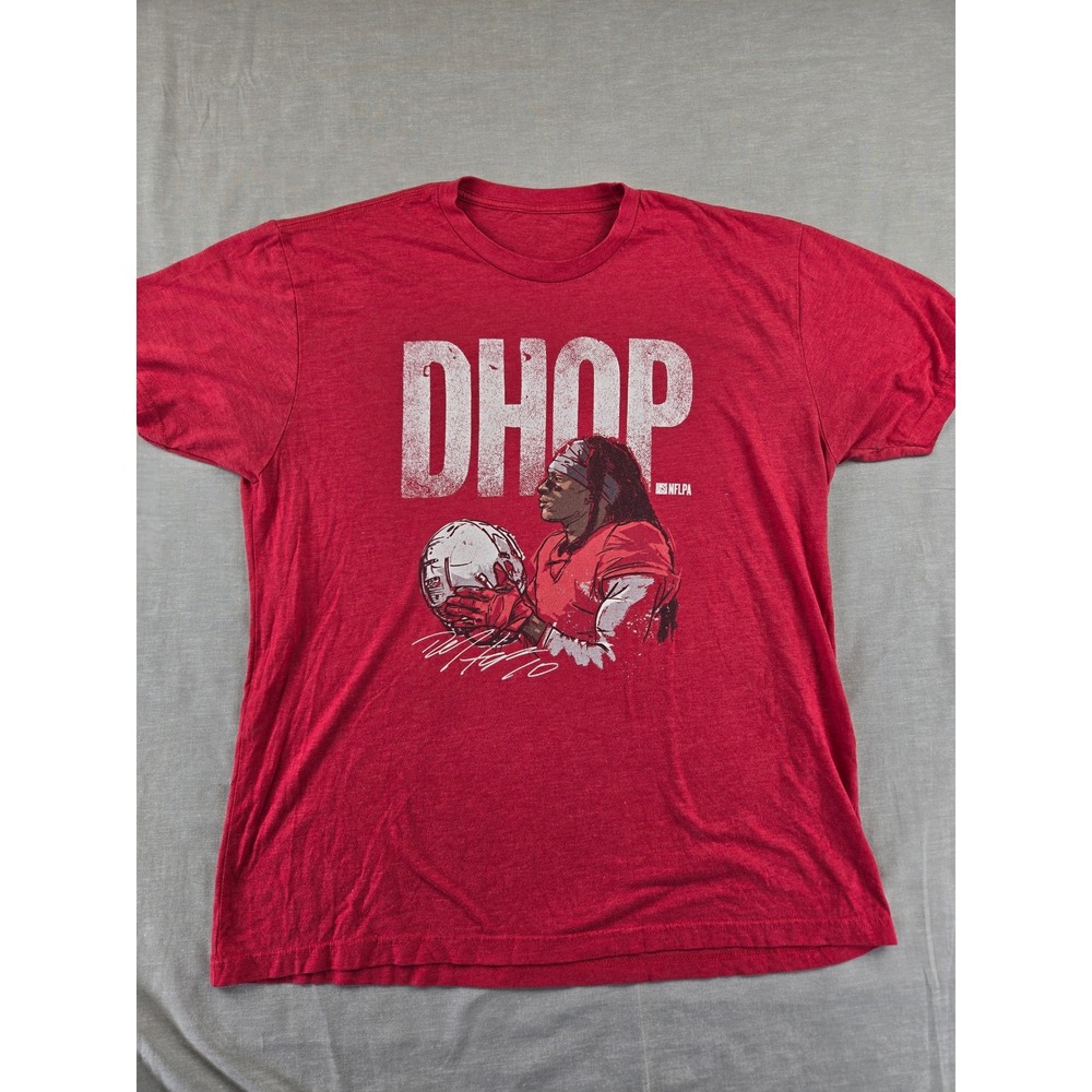 NFLPA DeAndre Hopkins DHop Graphic T-Shirt Mens‎ XL Heather Red Short Sleeve Tee